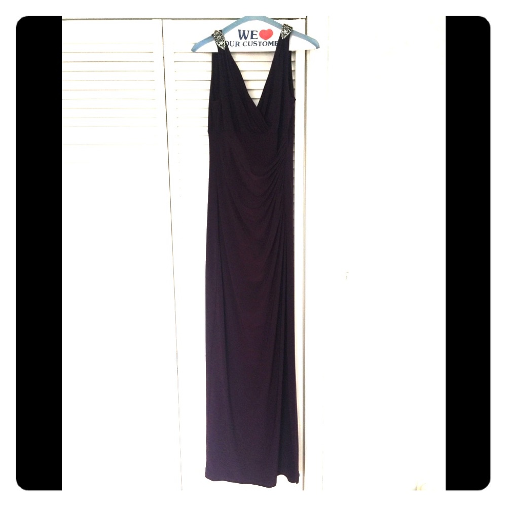 Plum evening gown